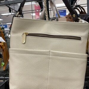 Calvin Klein Ivory and Dark Brown Shoulder Bag
